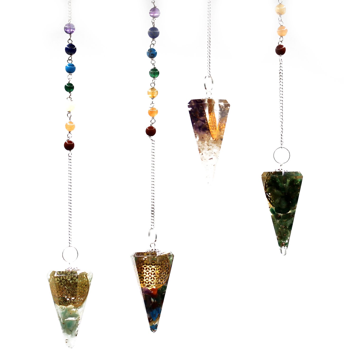 Péndulo del Chakra del Poder de Orgonita – Flor de la vida