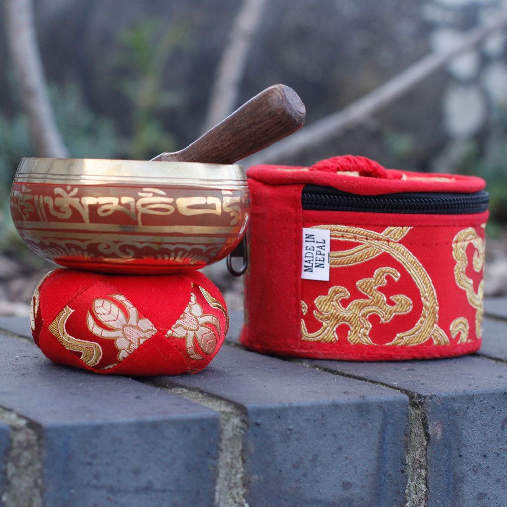 Mini Cuenco tibetano Set de Regalo - Rojo - Imagen 6