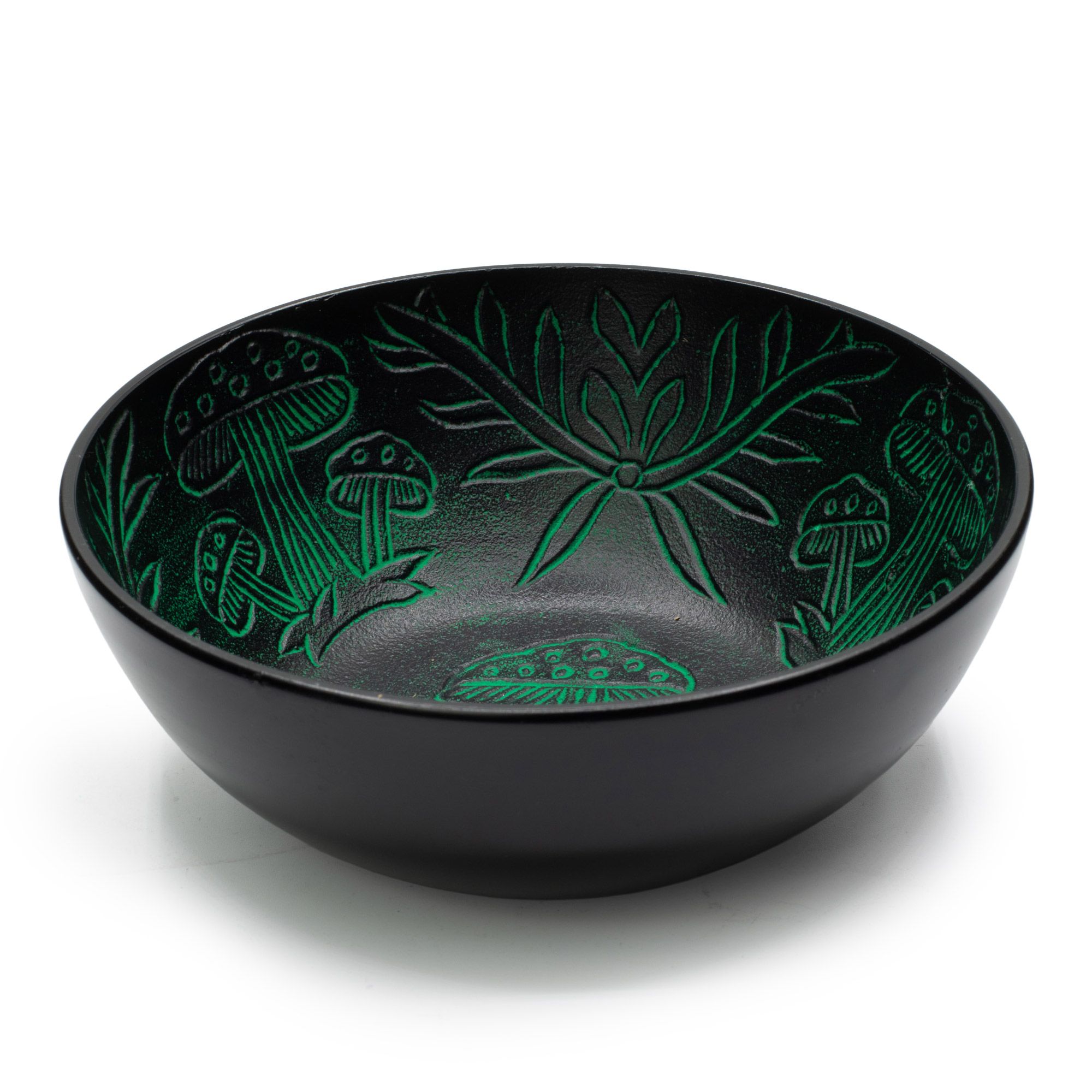 Cuenco tibetano de aluminio - hongo mágico - verde (20cm) - Imagen 3