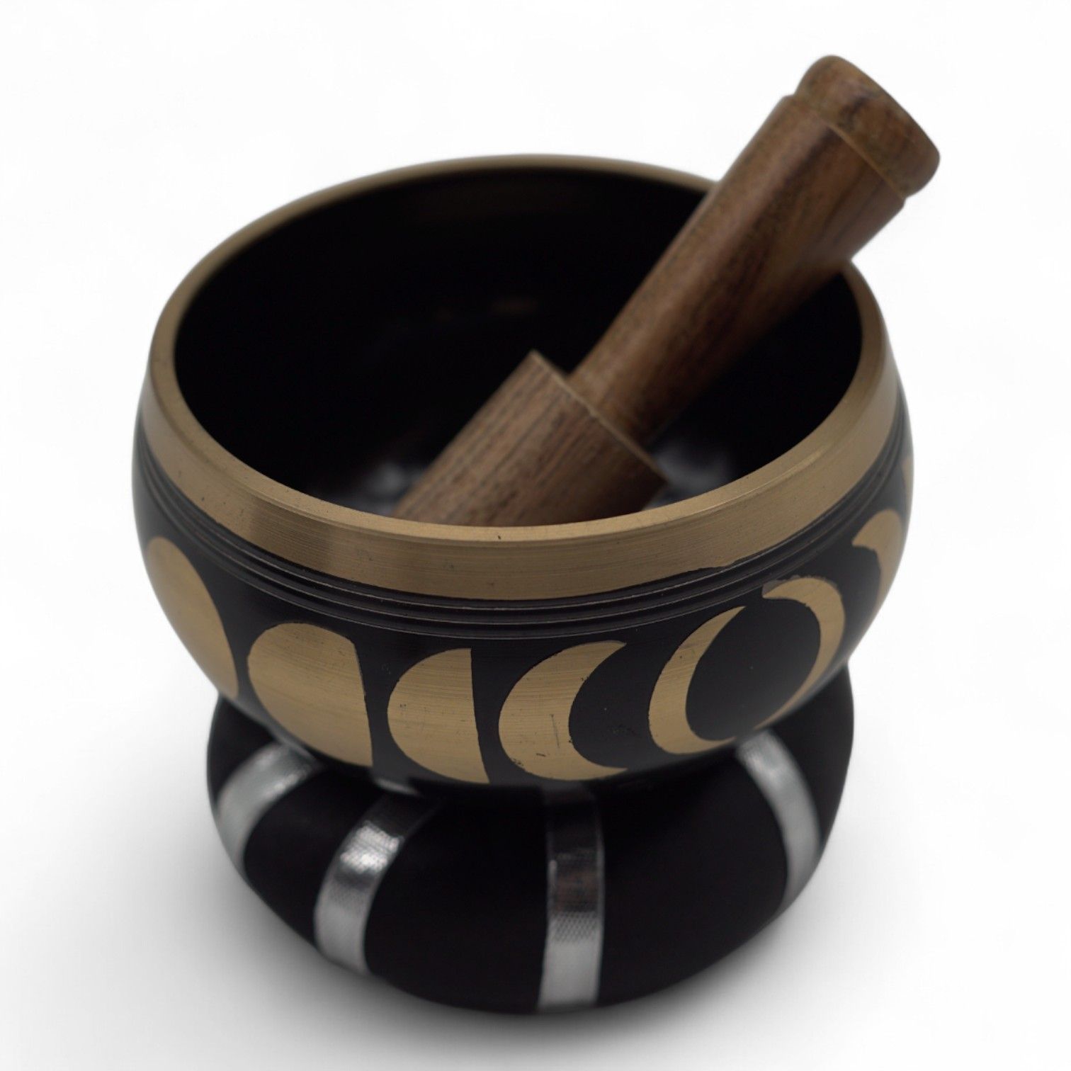 Juego de Cuenco Tibetano - Fase Lunar - Negro 10,7 cm - Imagen 4