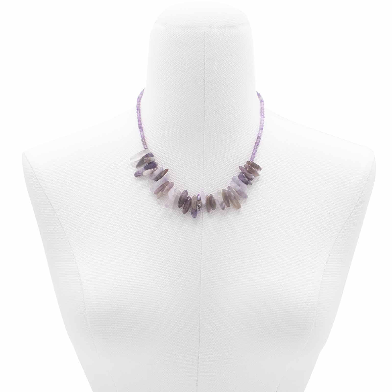 Collar de gemas de piedra larga - Amatista - Imagen 4