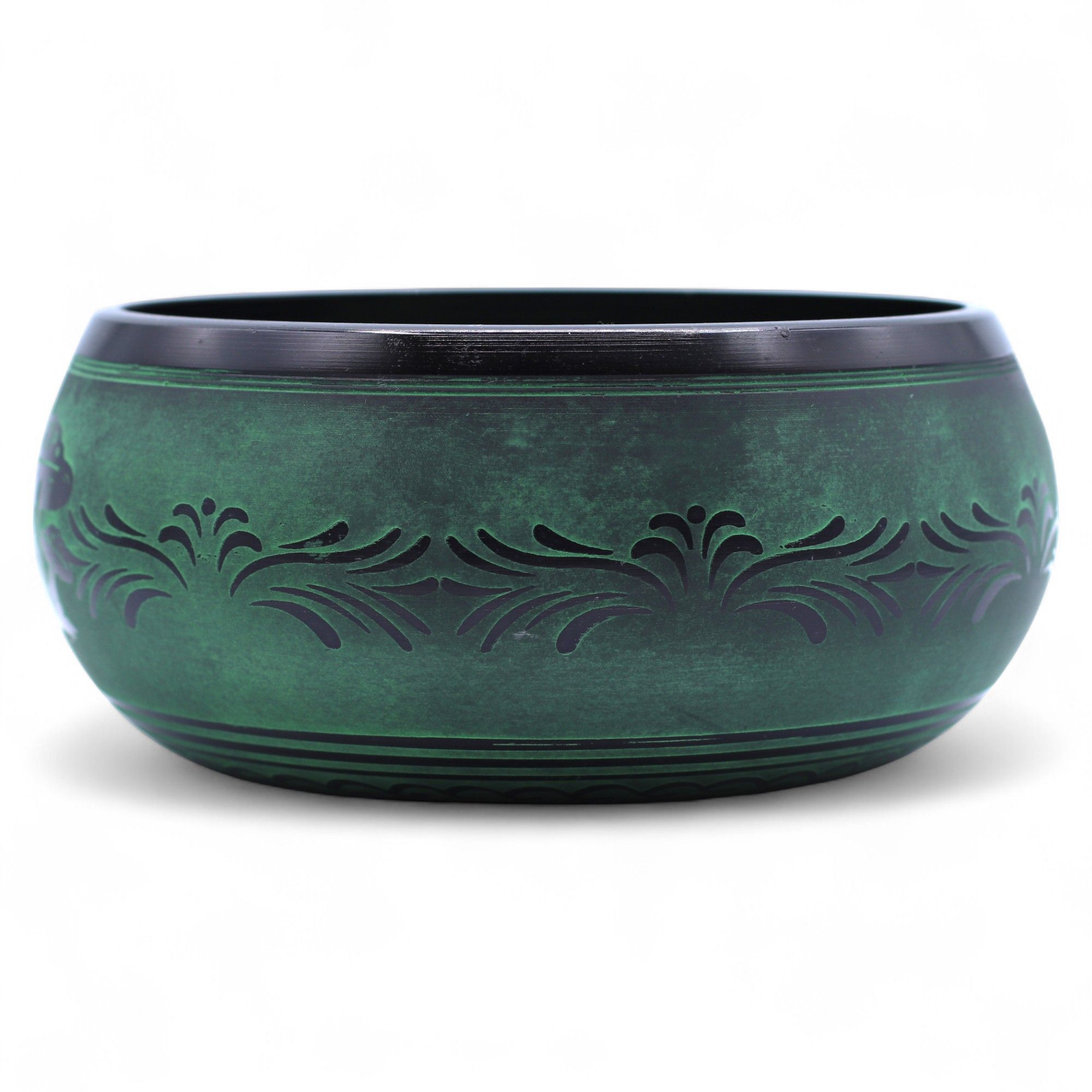Cuenco tibetano de canto con forma de hongo - Verde musgo (23x10,5 cm, 1,3 kg) - Imagen 6