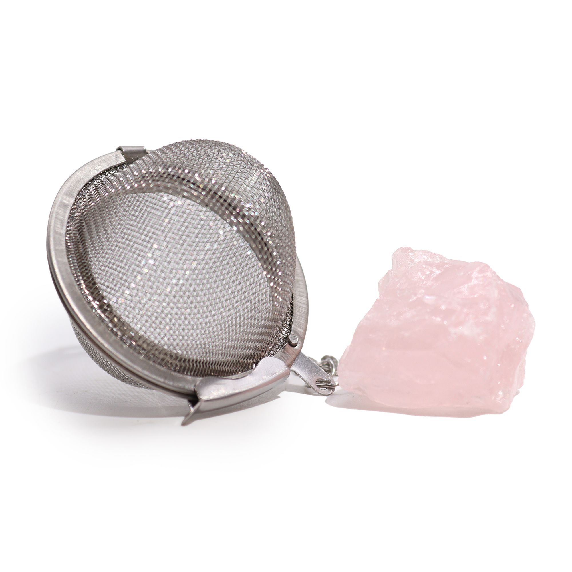 Colador de té de piedras preciosas de cristal crudo - Cuarzo rosa - Imagen 2