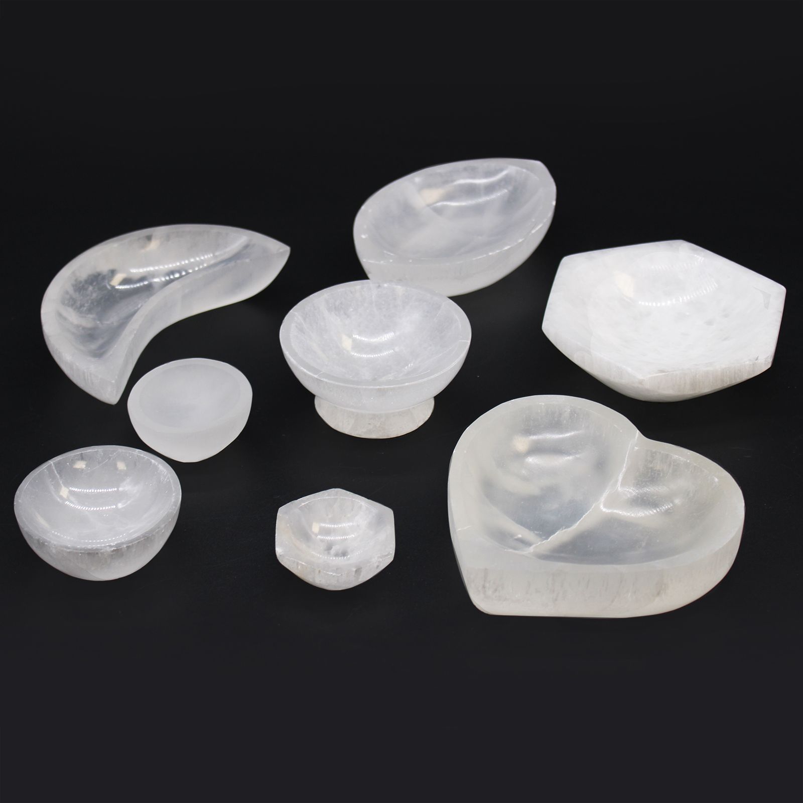 Cuenco hexagonal de selenita - 15cm - Imagen 5