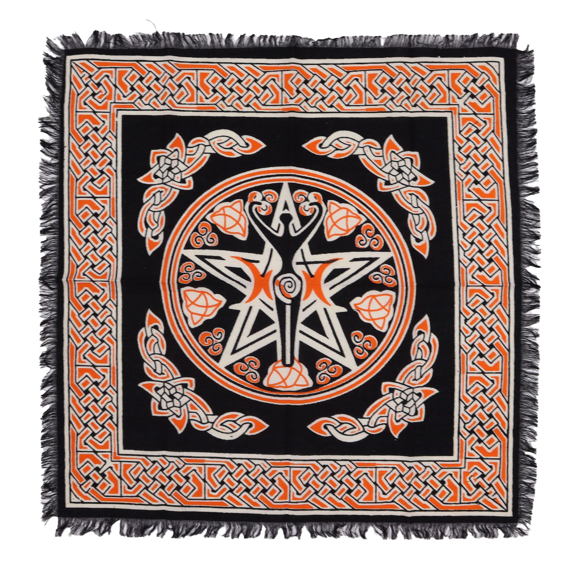 Mantel de altar esotérico con flecos – Madre Tierra