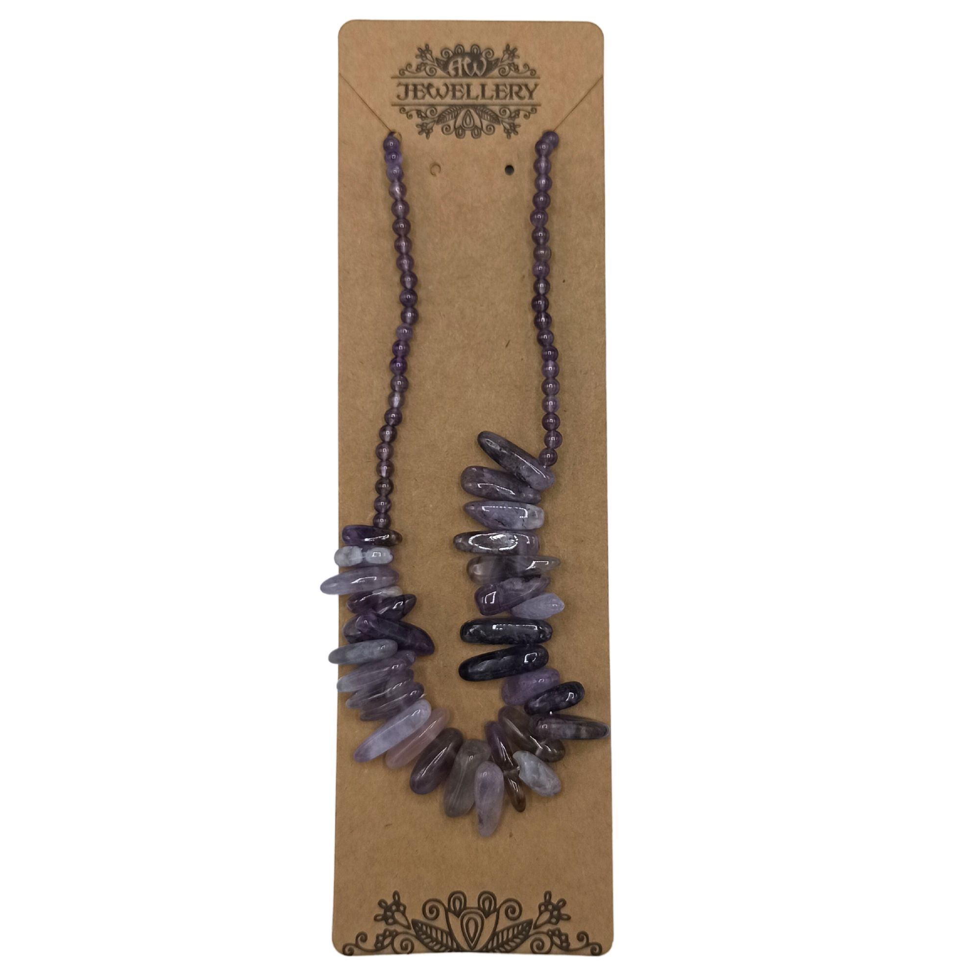 Collar de gemas de piedra larga - Amatista - Imagen 3