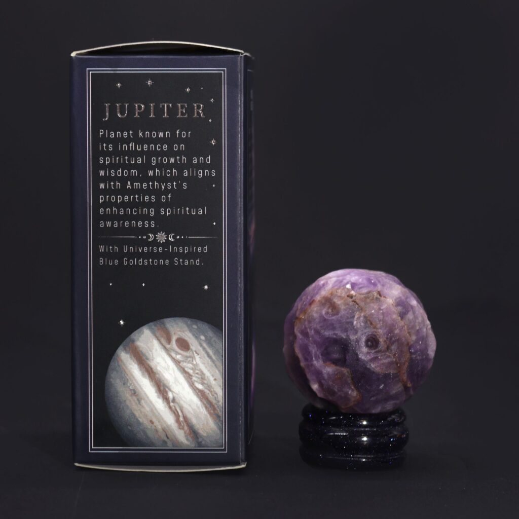 1x Planeta Amatista con Soporte Solar (JUPITER) – 40mm