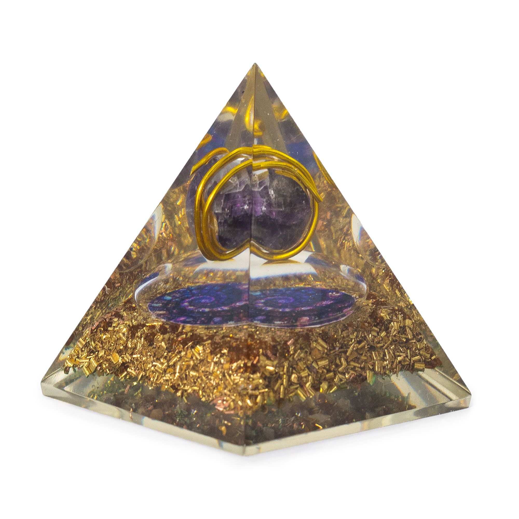 Med Organite Pirámides 7x6 cm - Amatista envuelta - Virutas de cobre - Imagen 2