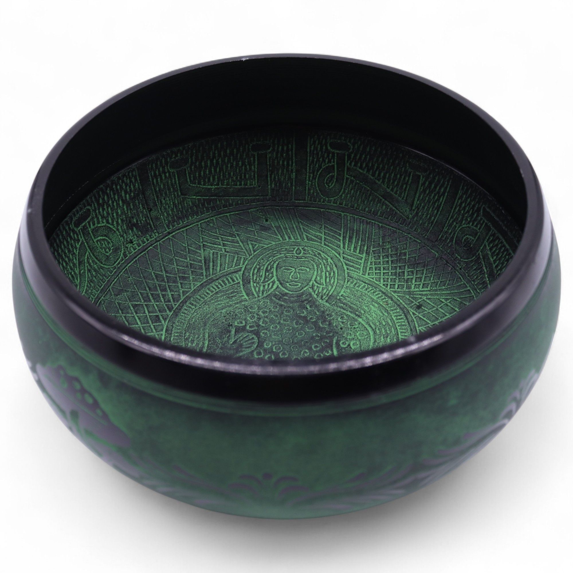 Cuenco tibetano de canto con forma de hongo - Verde musgo (23x10,5 cm, 1,3 kg) - Imagen 12