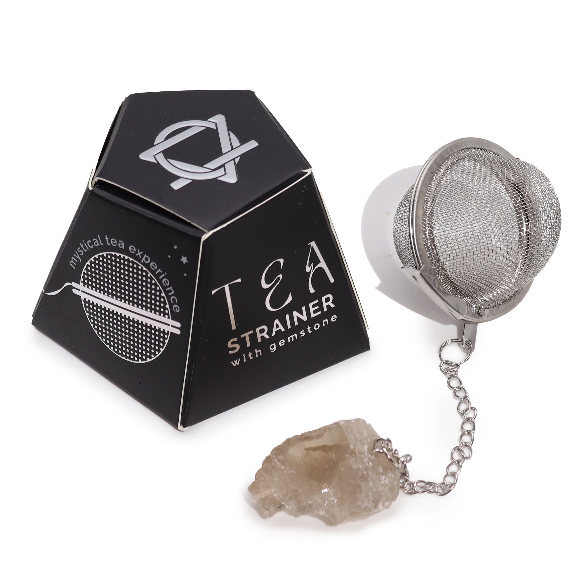 Colador de té de piedras preciosas de cristal crudo – Cuarzo ahumado