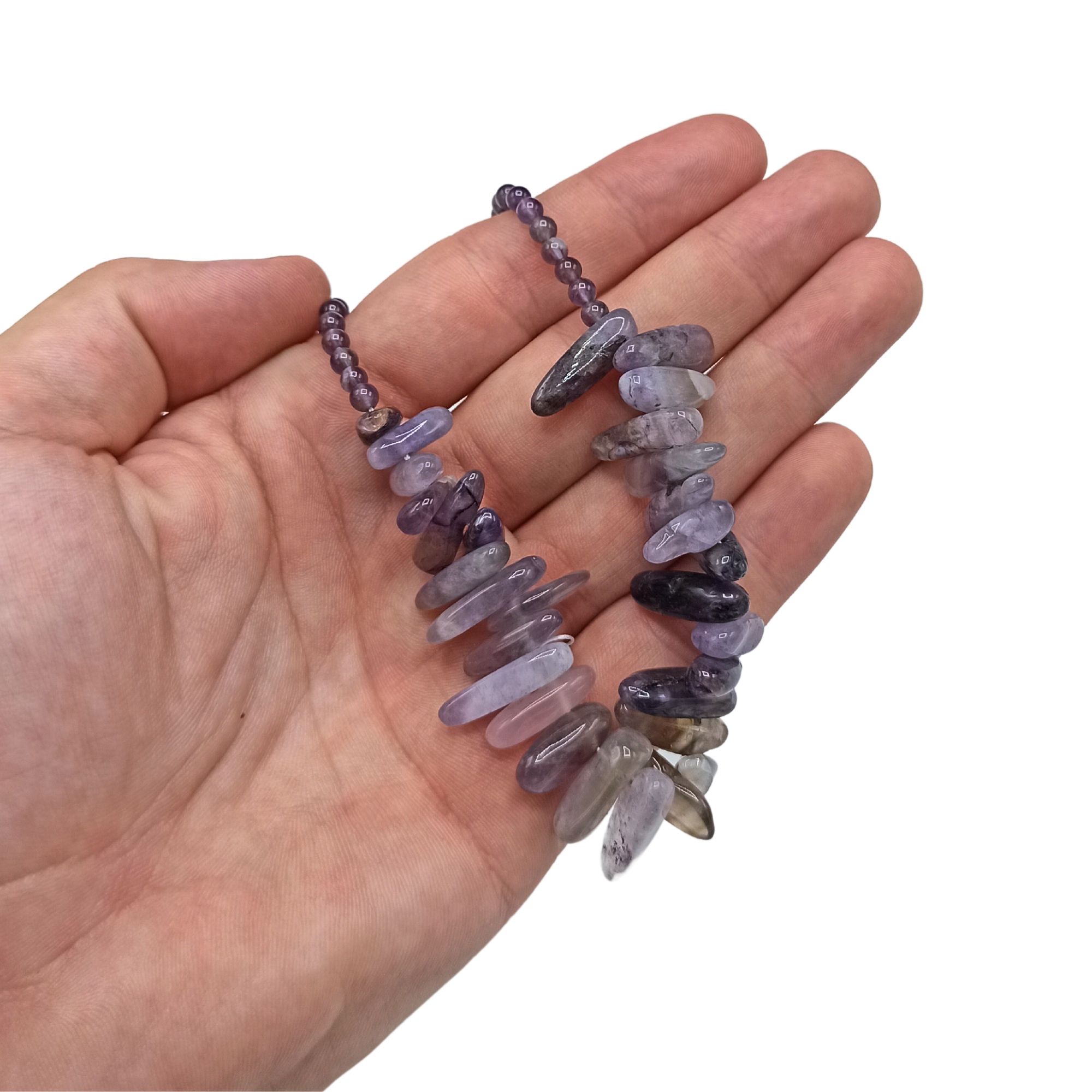 Collar de gemas de piedra larga - Amatista - Imagen 2