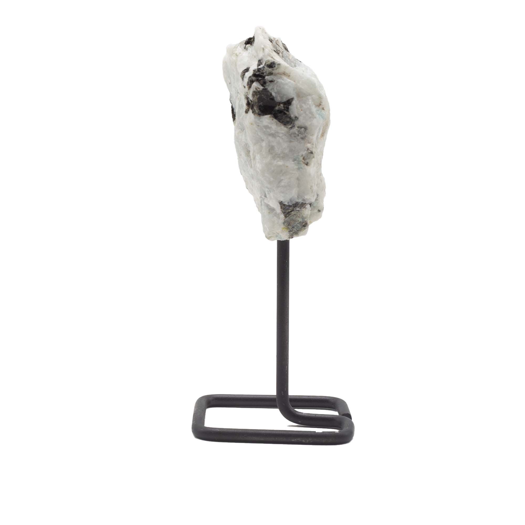 Muestra mineral en soporte metálico - Piedra lunar arcoíris - Imagen 2