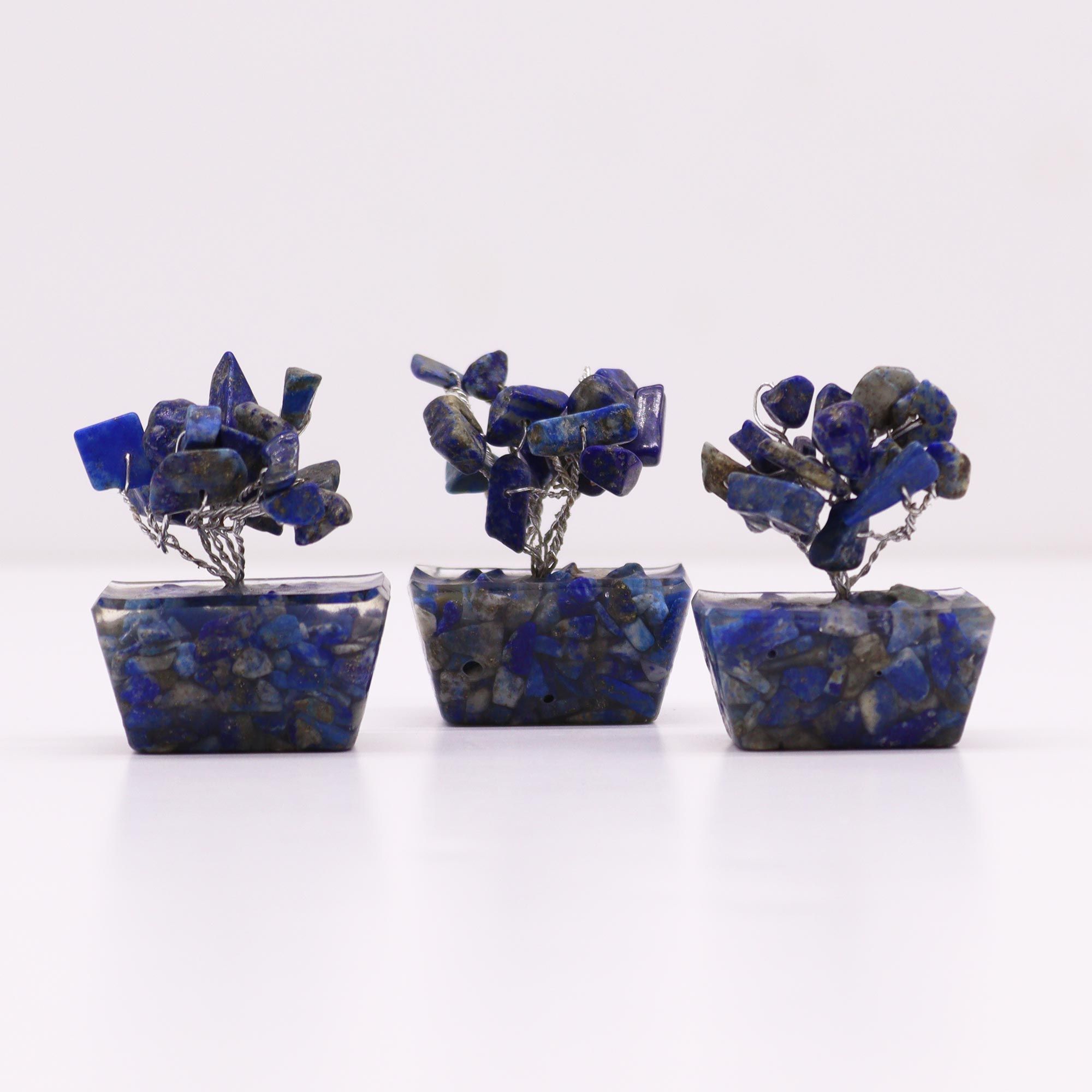 Mini árbol de piedras preciosas sobre base de orgonita - Sodalita (15 piedras) - Imagen 3
