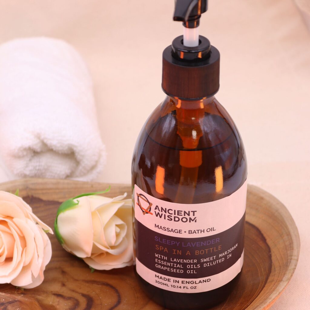 Aceite de Masaje y Baño de Aromaterapia – Lavanda Somnolienta 300 ml