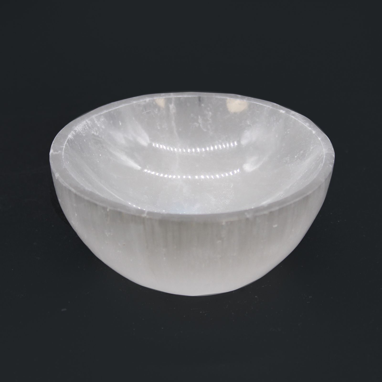 Cuenco redondo de selenita - 8cm - Imagen 3