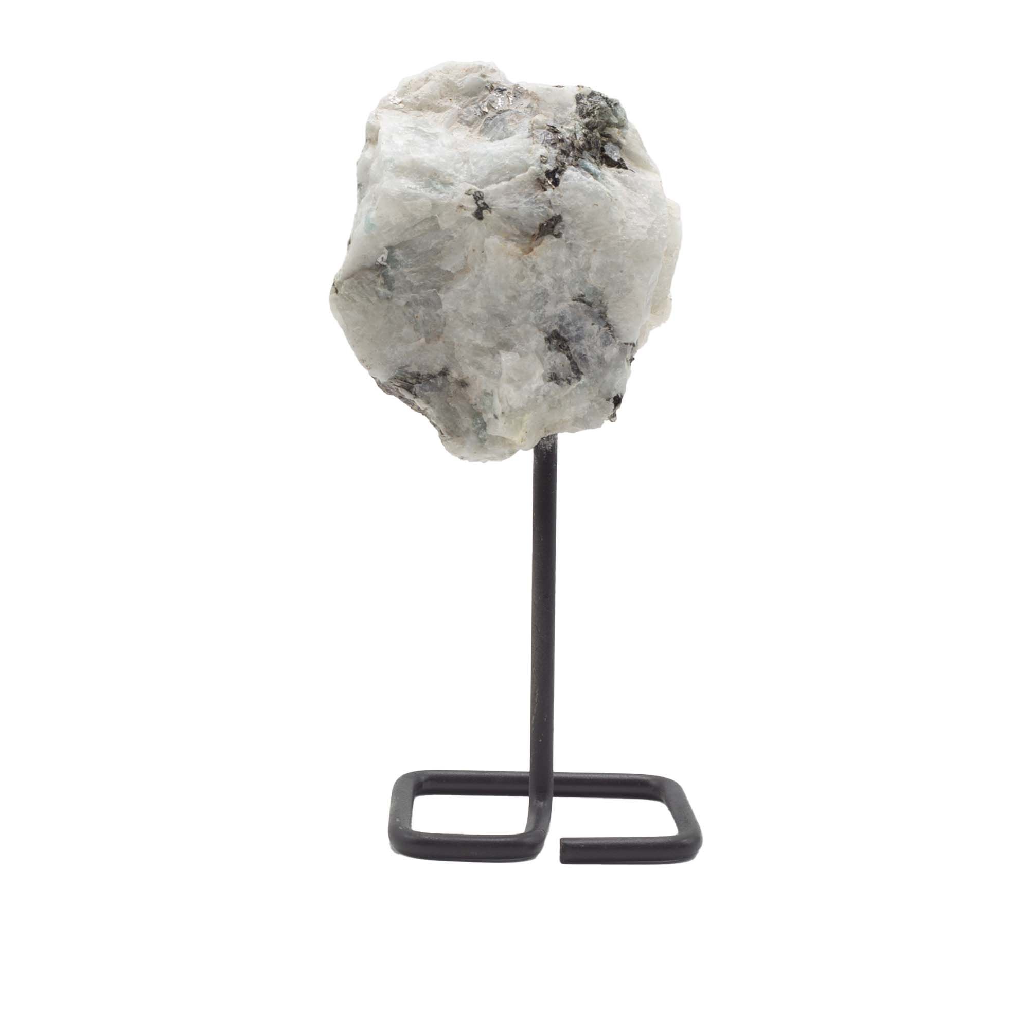 Muestra mineral en soporte metálico - Piedra lunar arcoíris - Imagen 3