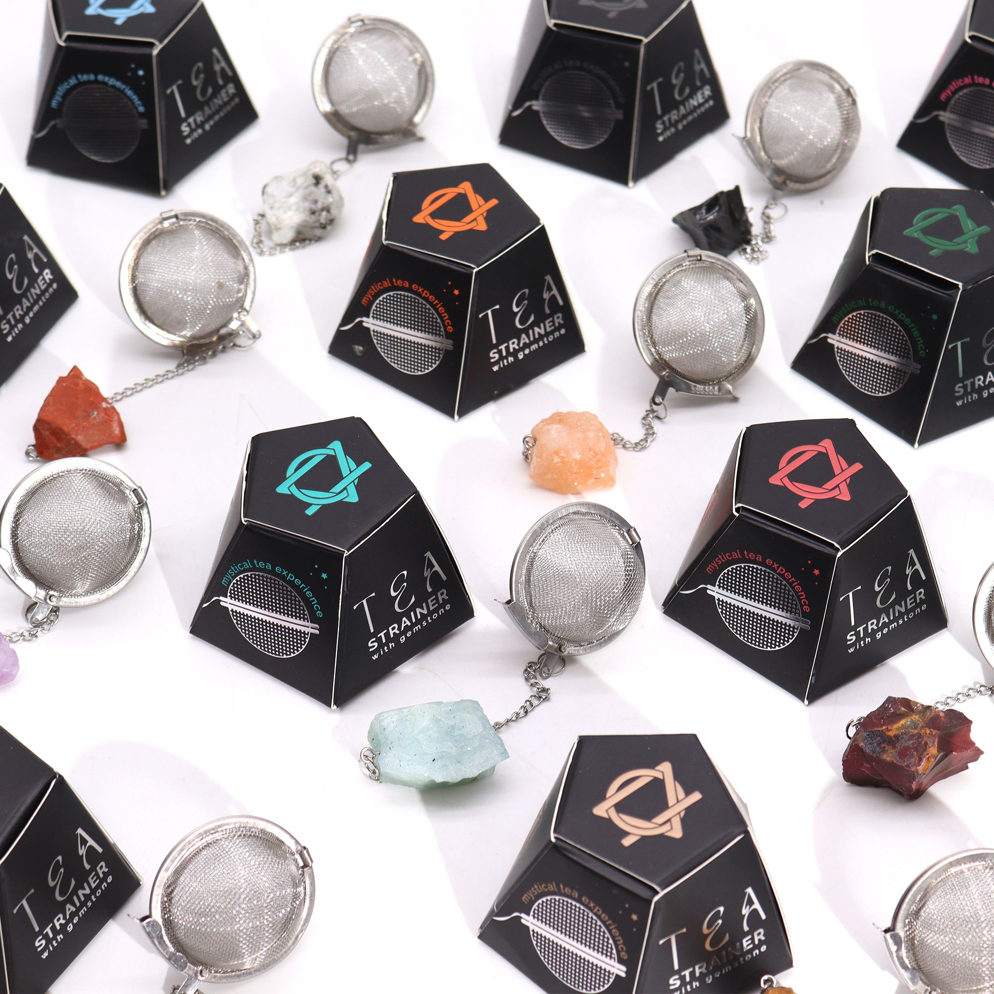 Colador de té de piedras preciosas de cristal crudo - Cuarzo rosa - Imagen 4