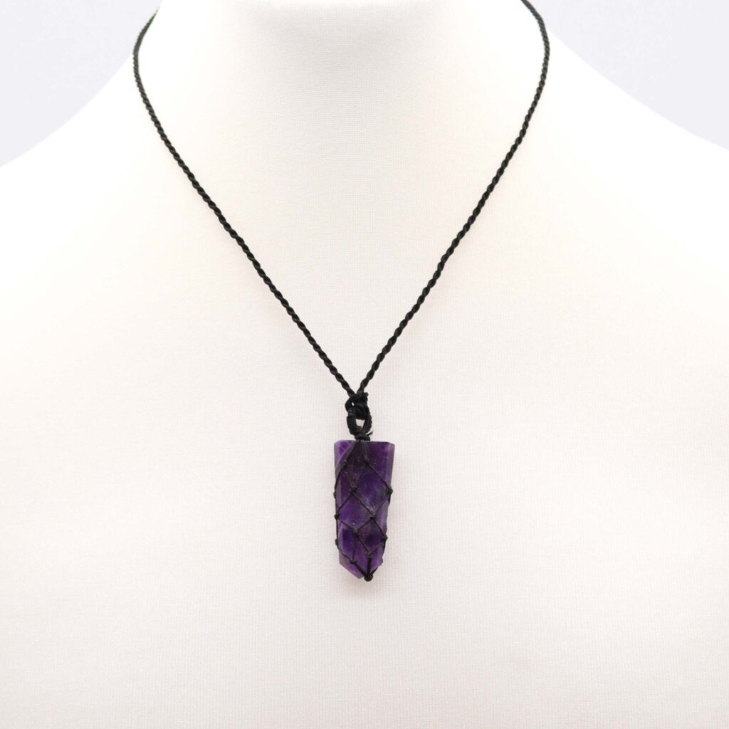 Colgante de punta plana con Piedras Preciosas - Amatista