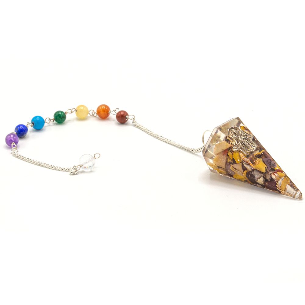Péndulo de Chakra de Energía de Orgonita – Hamsa