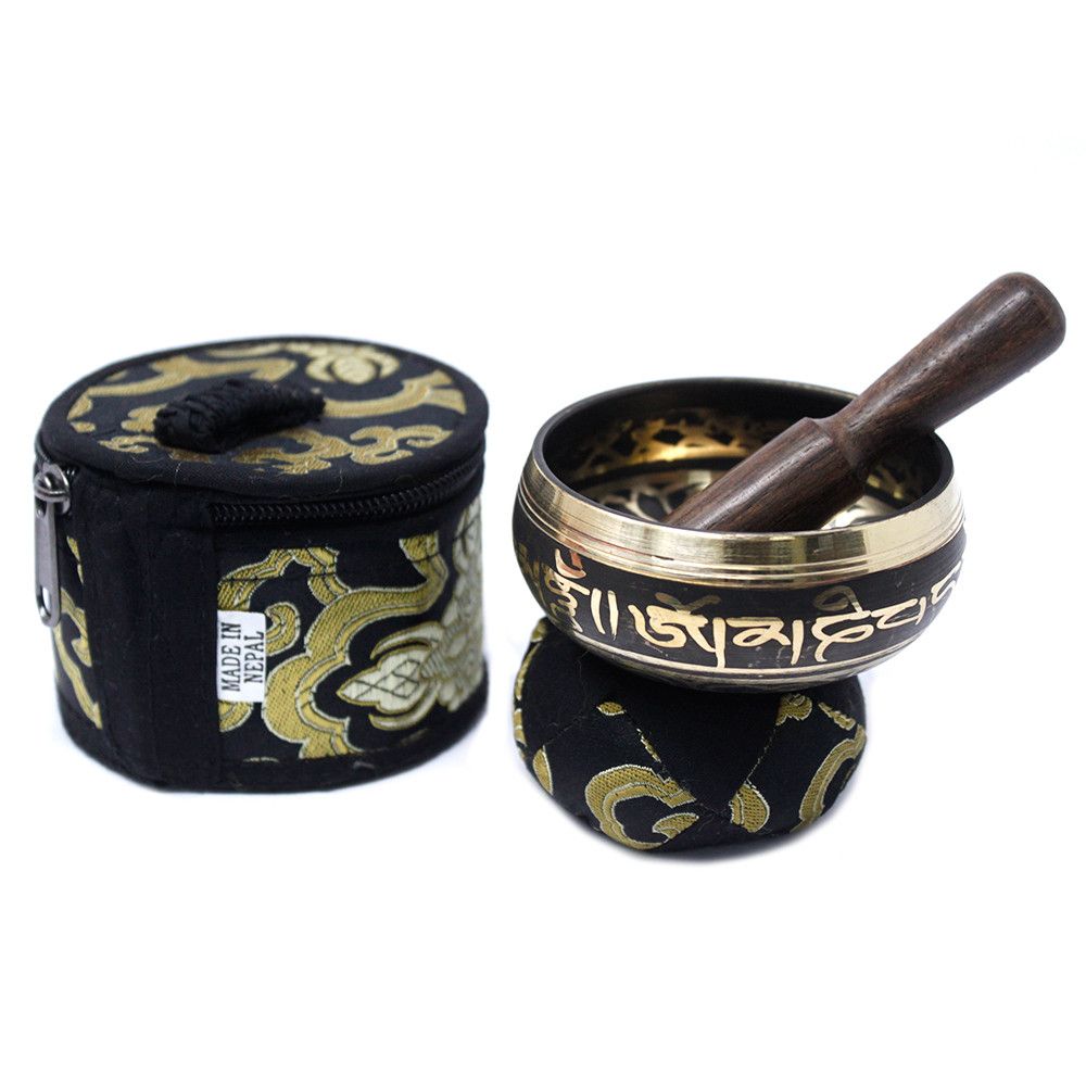 Mini Cuenco tibetano Set de Regalo – Negro