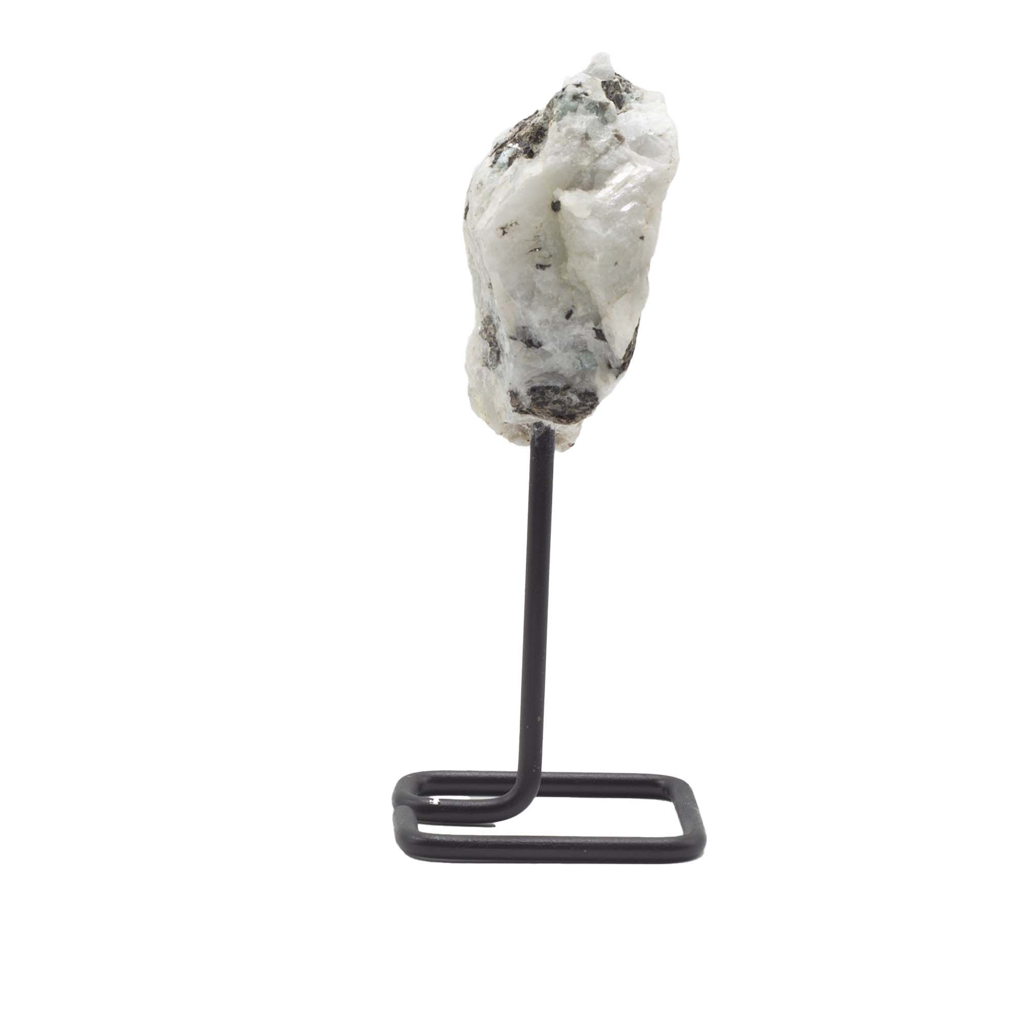Muestra mineral en soporte metálico - Piedra lunar arcoíris - Imagen 4