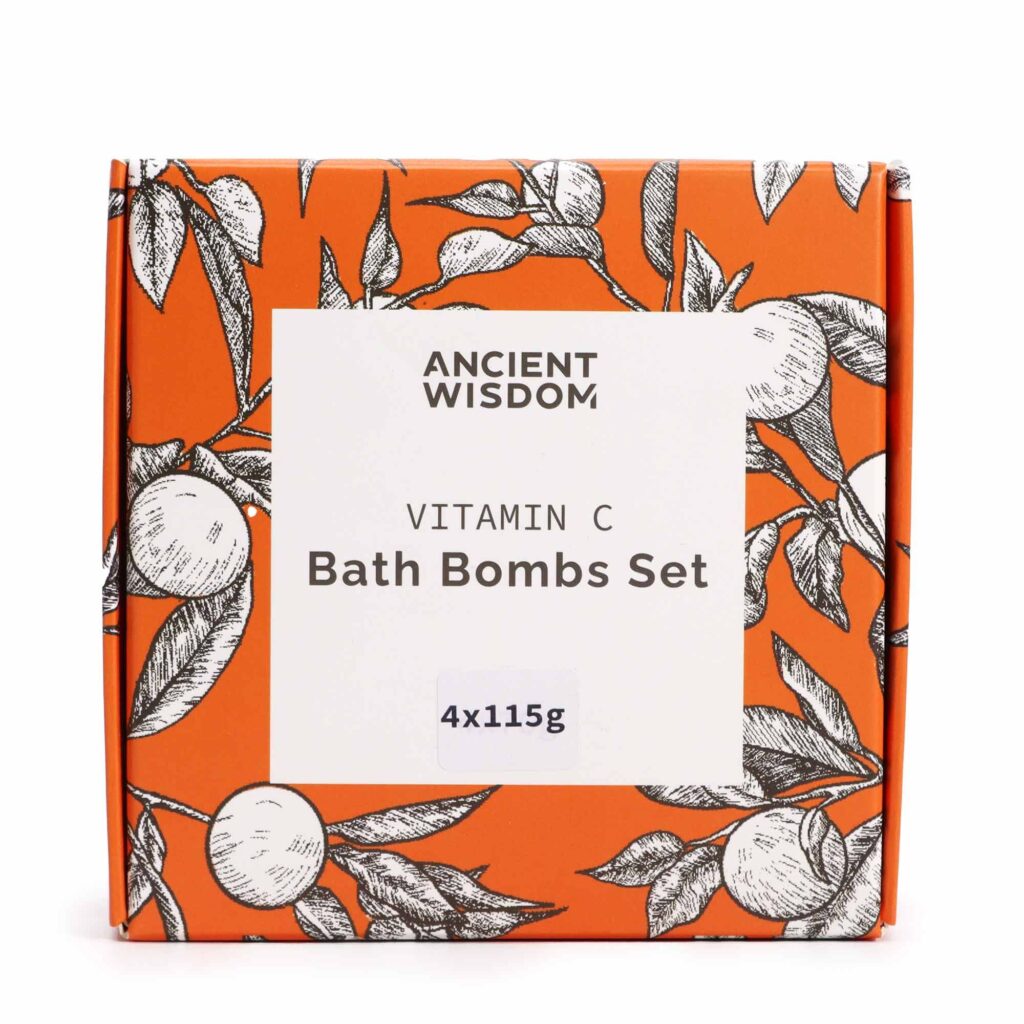 Set de 4 Bombas de Baño de Vitamina C – Aromaterapia