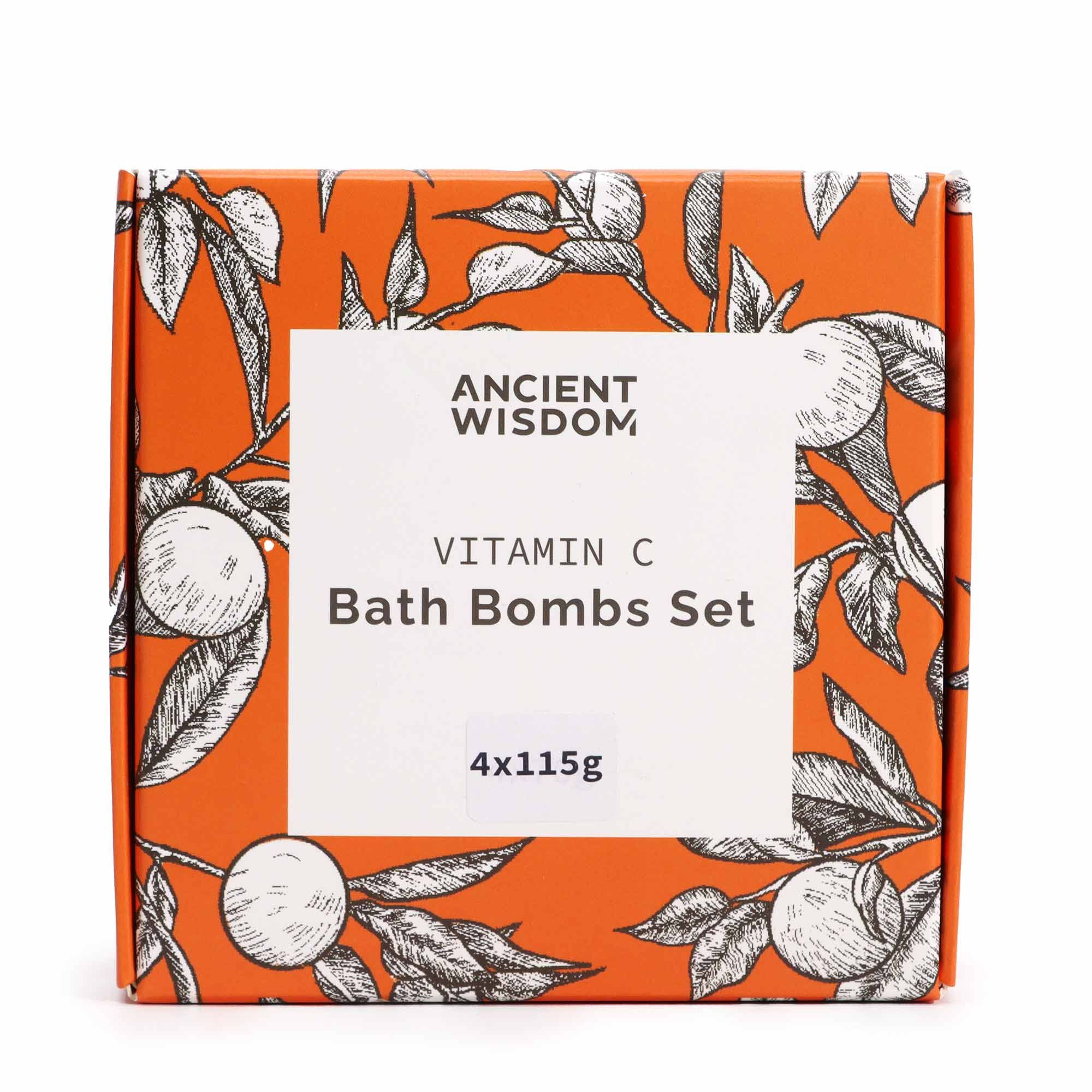Set de 4 Bombas de Baño de Vitamina C – Aromaterapia
