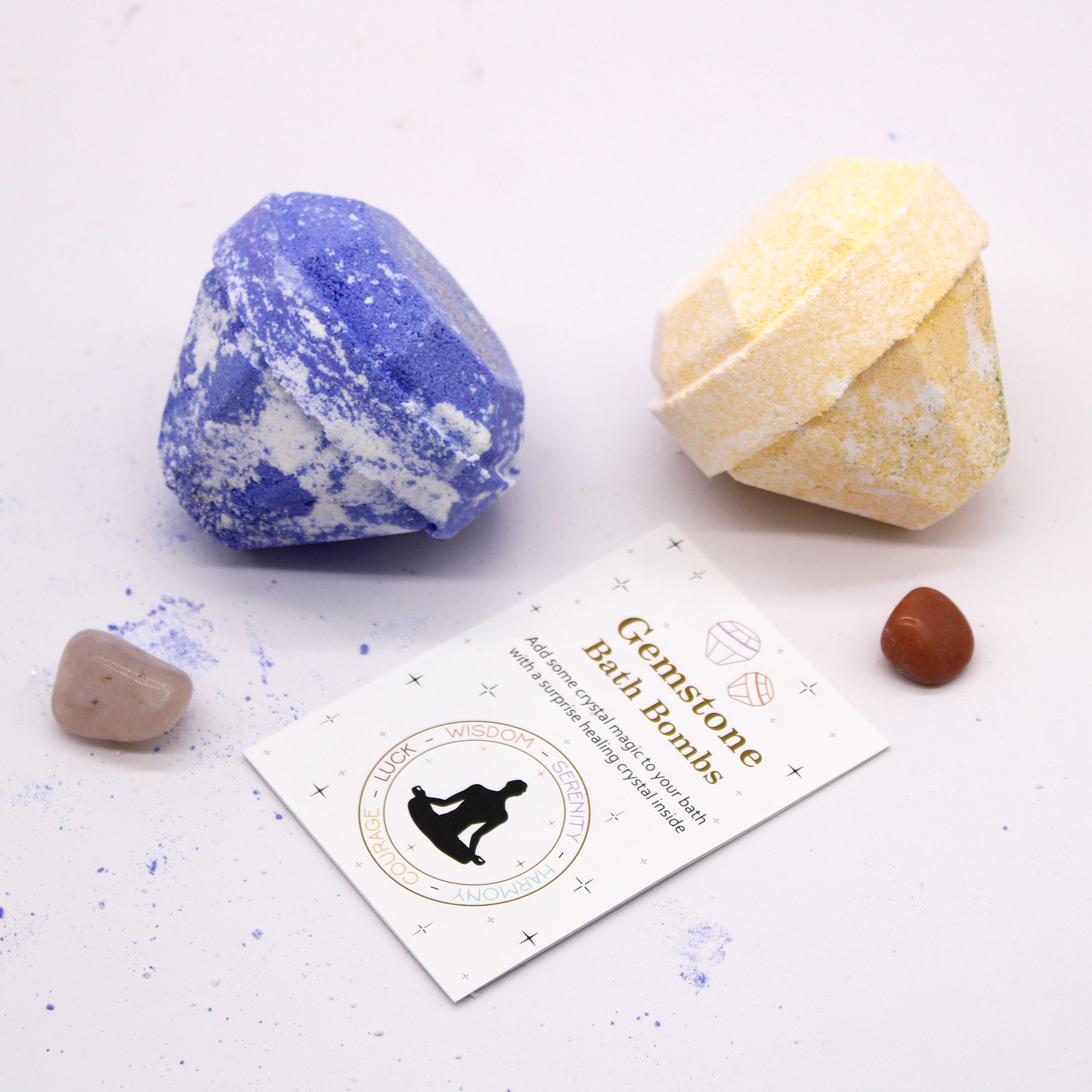 Bomba de Baño de Piedras Preciosas - Blanca y Dorada - Imagen 6