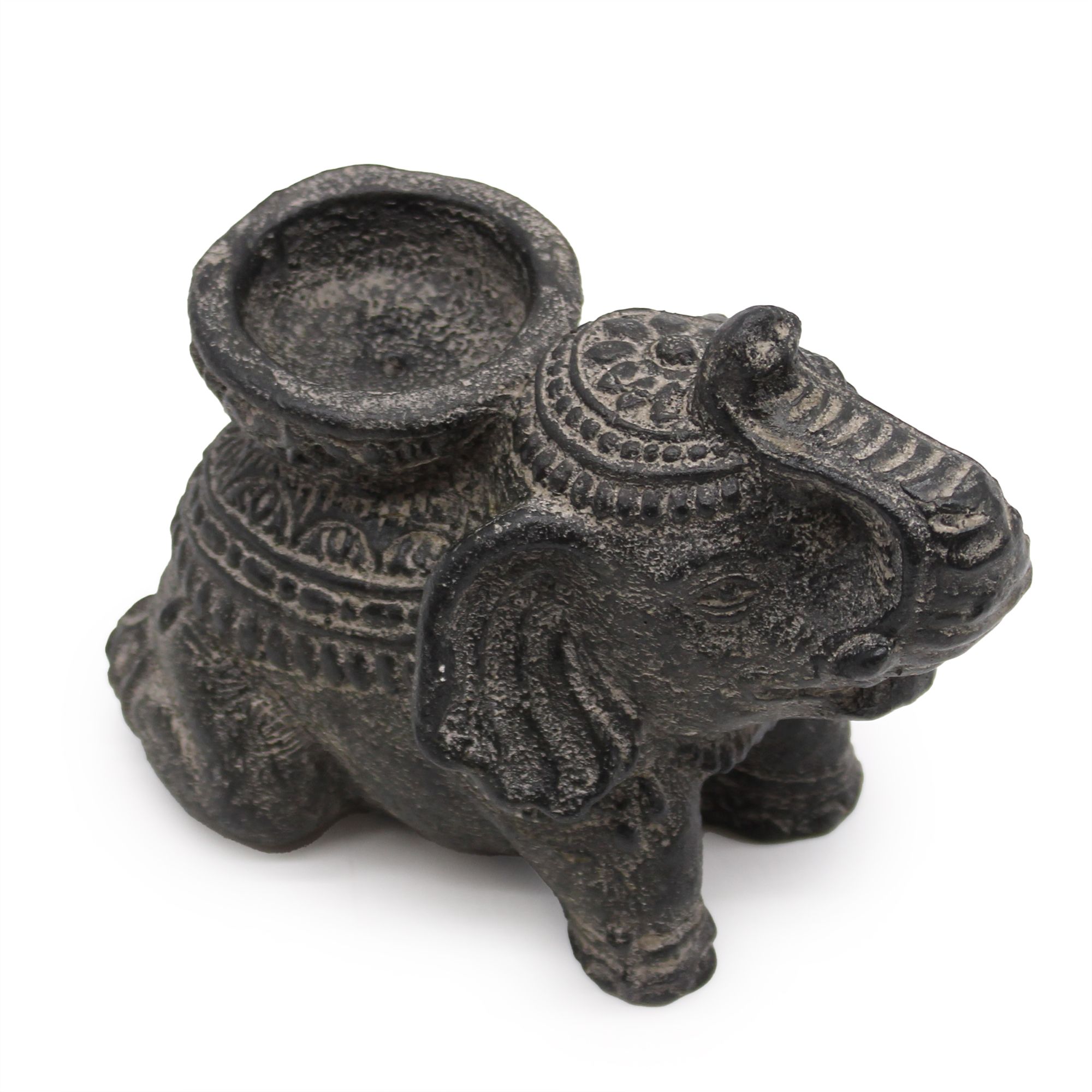Elefante Incienso y Candelabro (antiguo negro) - Imagen 2