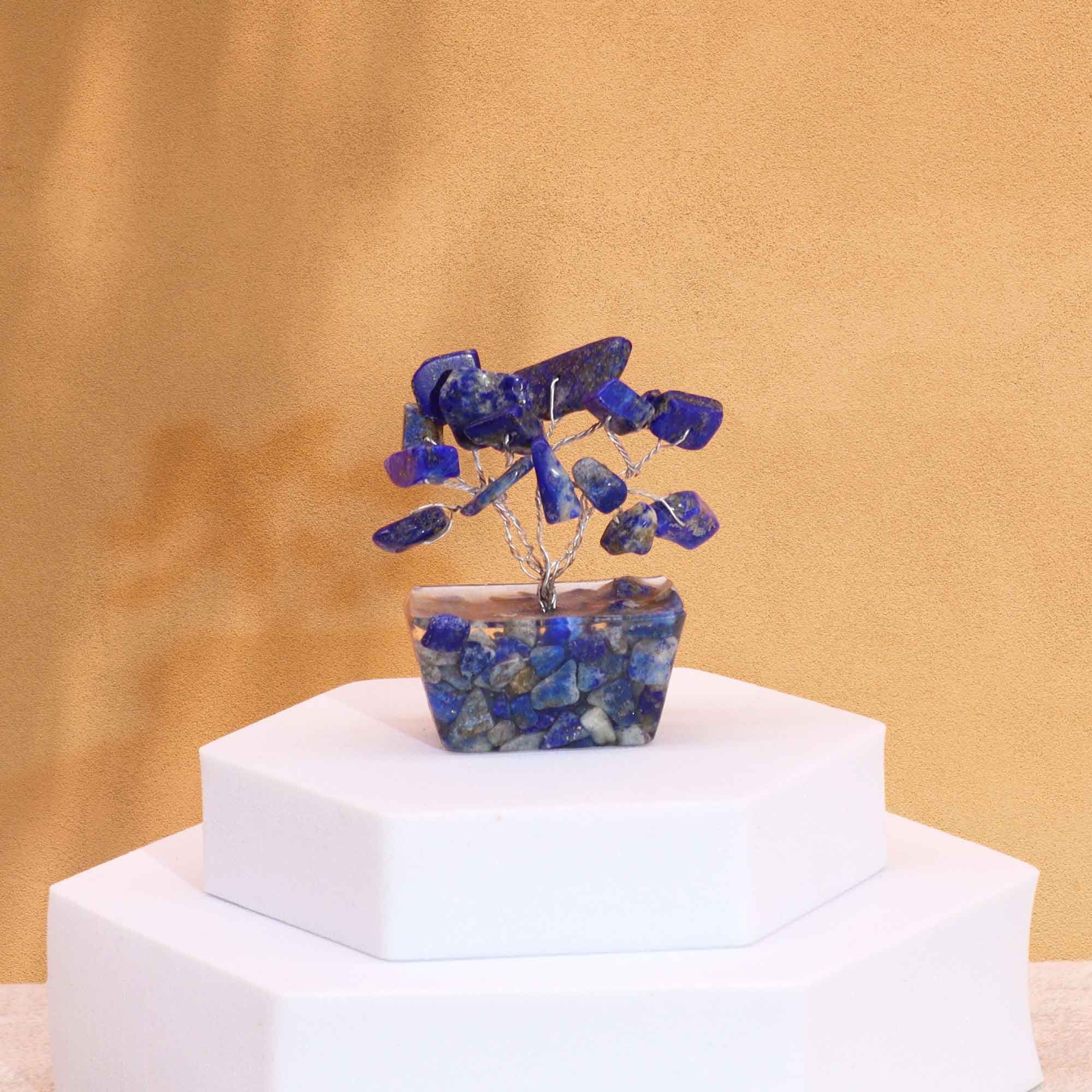 Mini árbol de piedras preciosas sobre base de orgonita - Sodalita (15 piedras) - Imagen 6