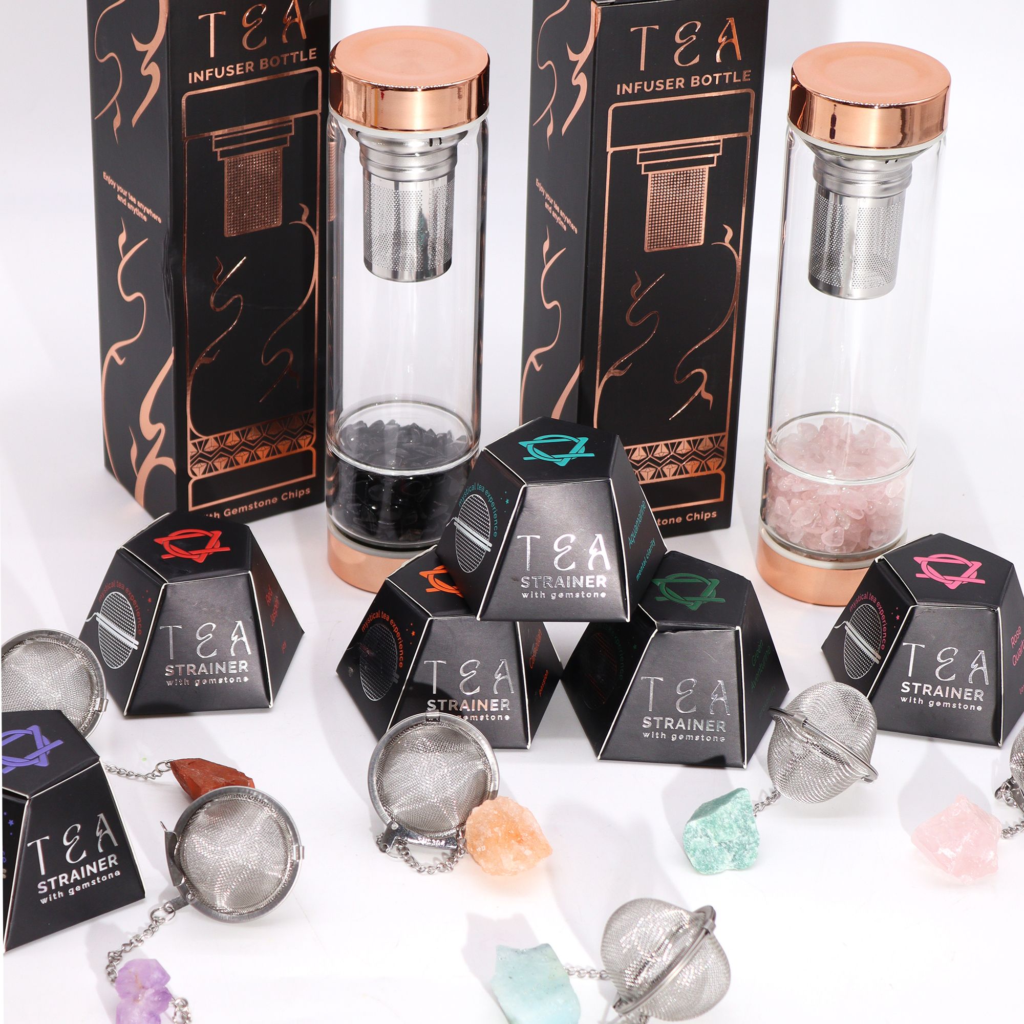 Colador de té de piedras preciosas de cristal crudo - Jaspe rojo - Imagen 5