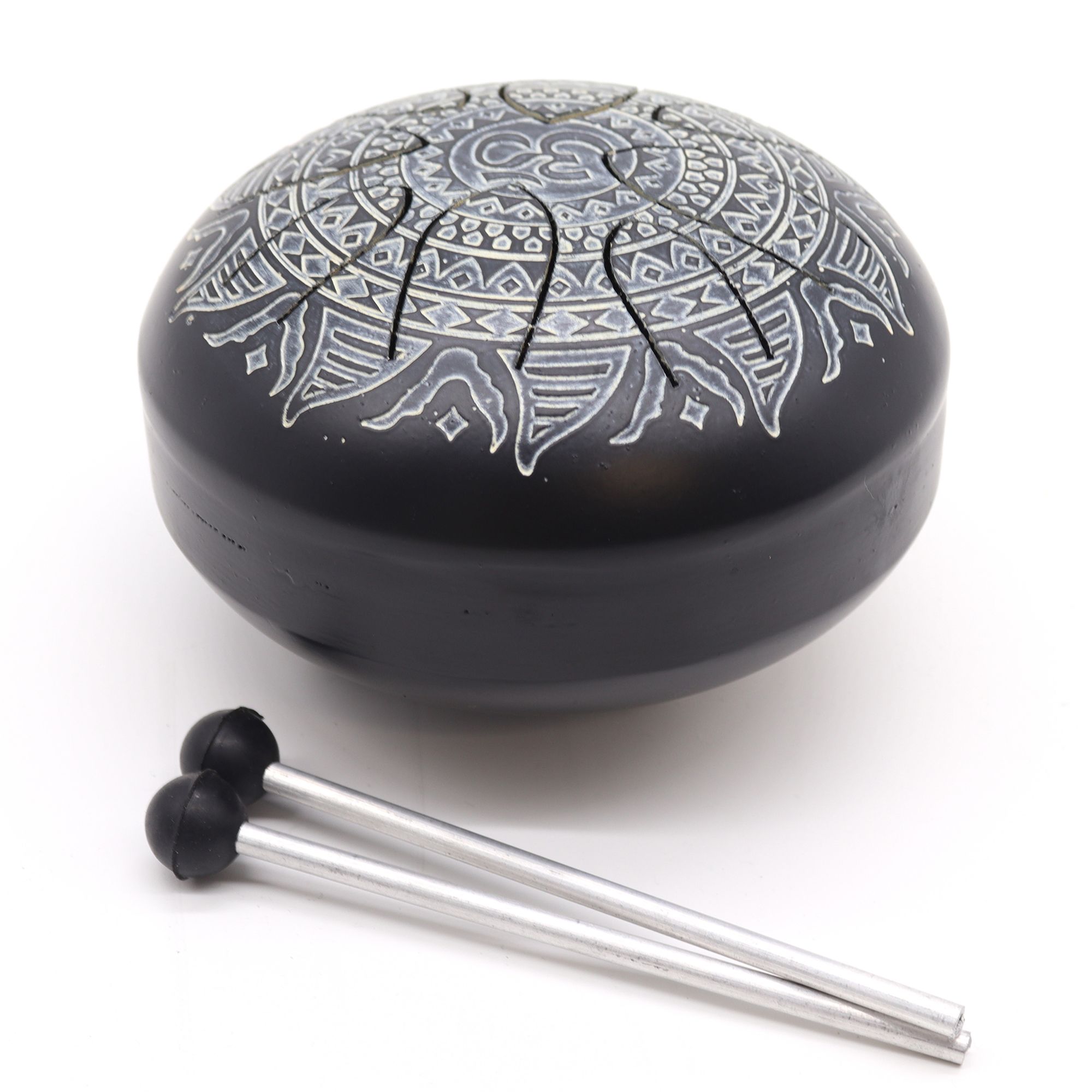 Tambor Om Mandala Grabado - 16cm - Imagen 5
