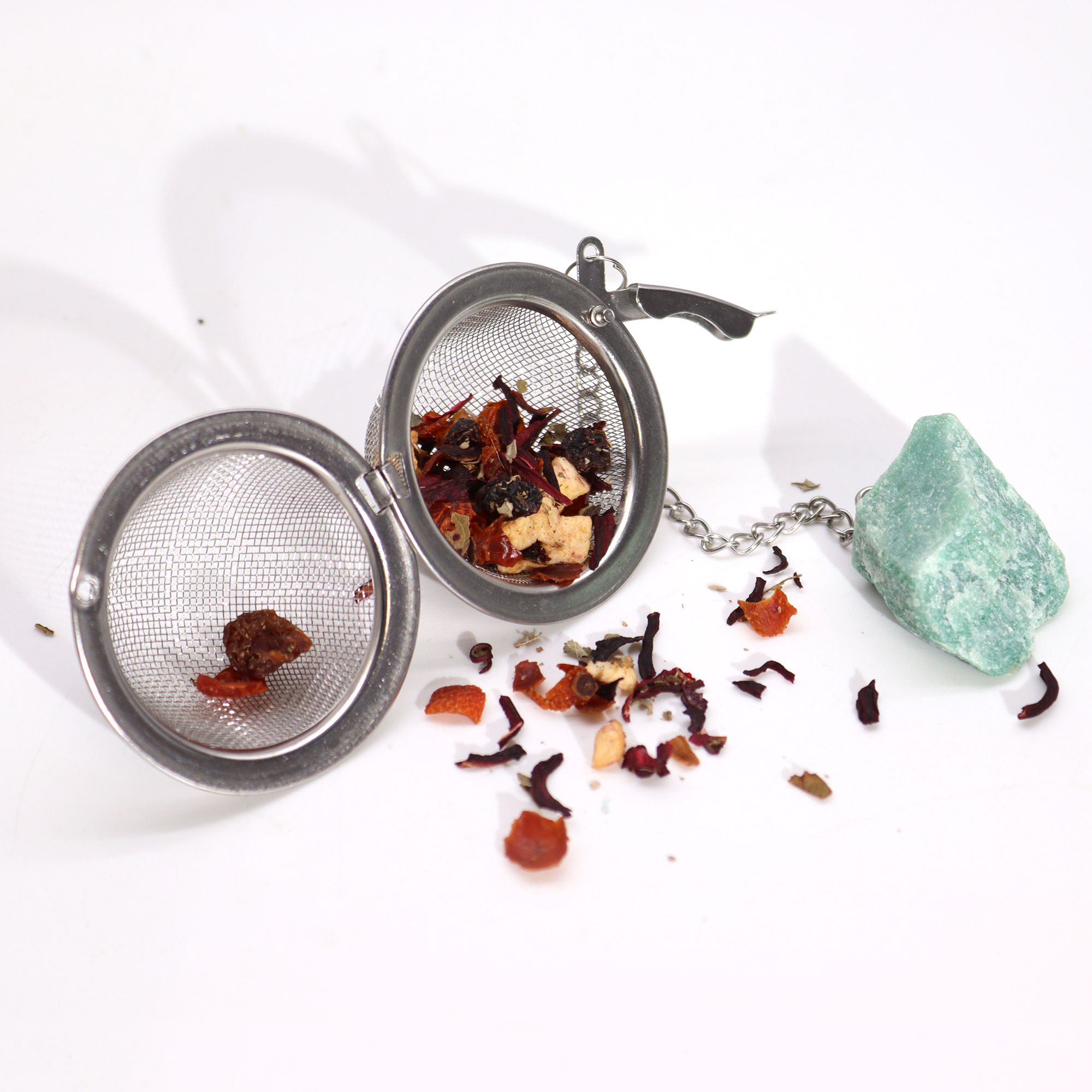Colador de té de piedras preciosas de cristal crudo - Obsidiana negra - Imagen 6