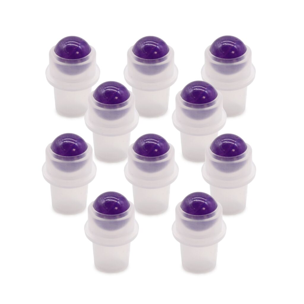 Punta de rodillo de piedras preciosas para botella de 5 ml – Amatista