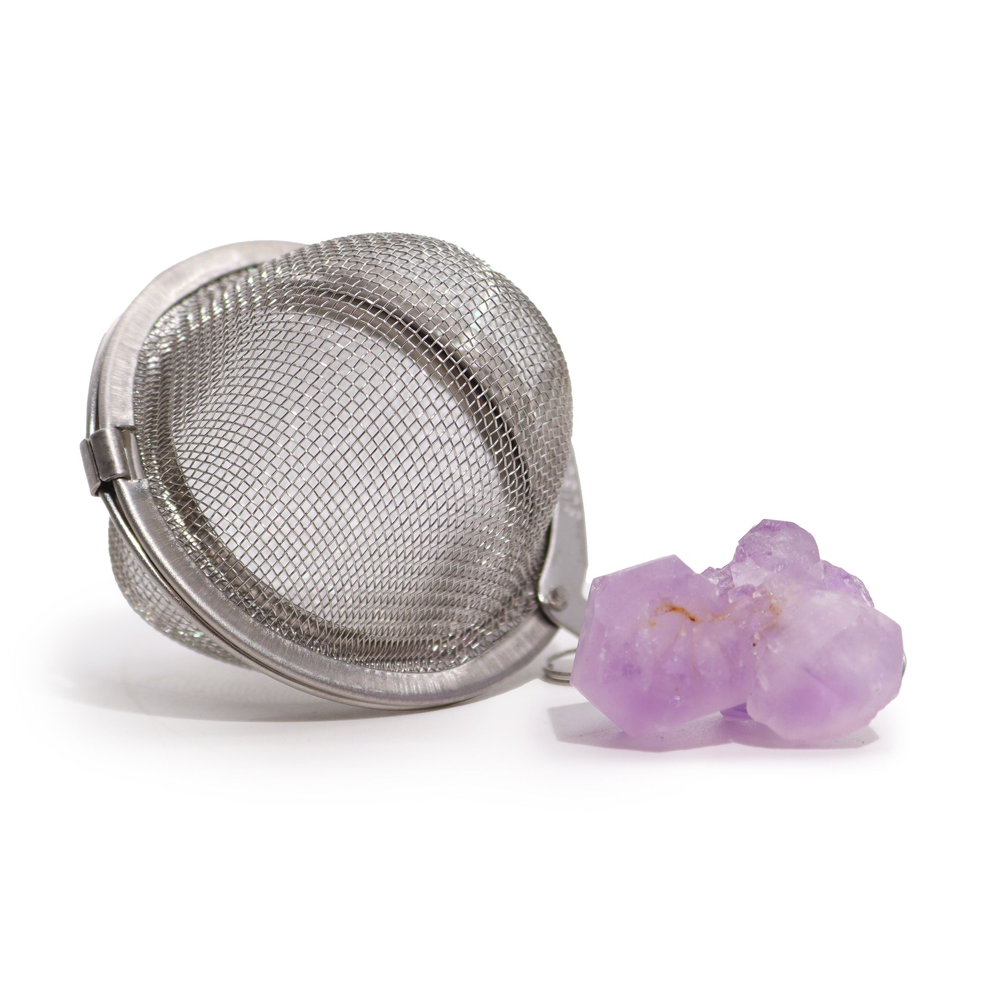 Colador de té de piedras preciosas de cristal crudo - Racimo de amatista - Imagen 6