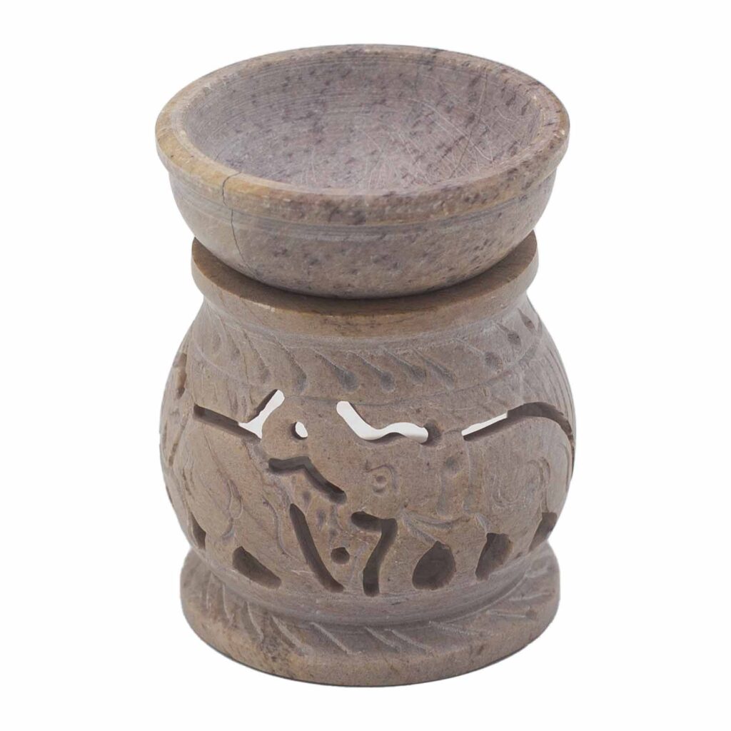 Quemador de aceite pequeño de esteatita 8 cm – Elefante
