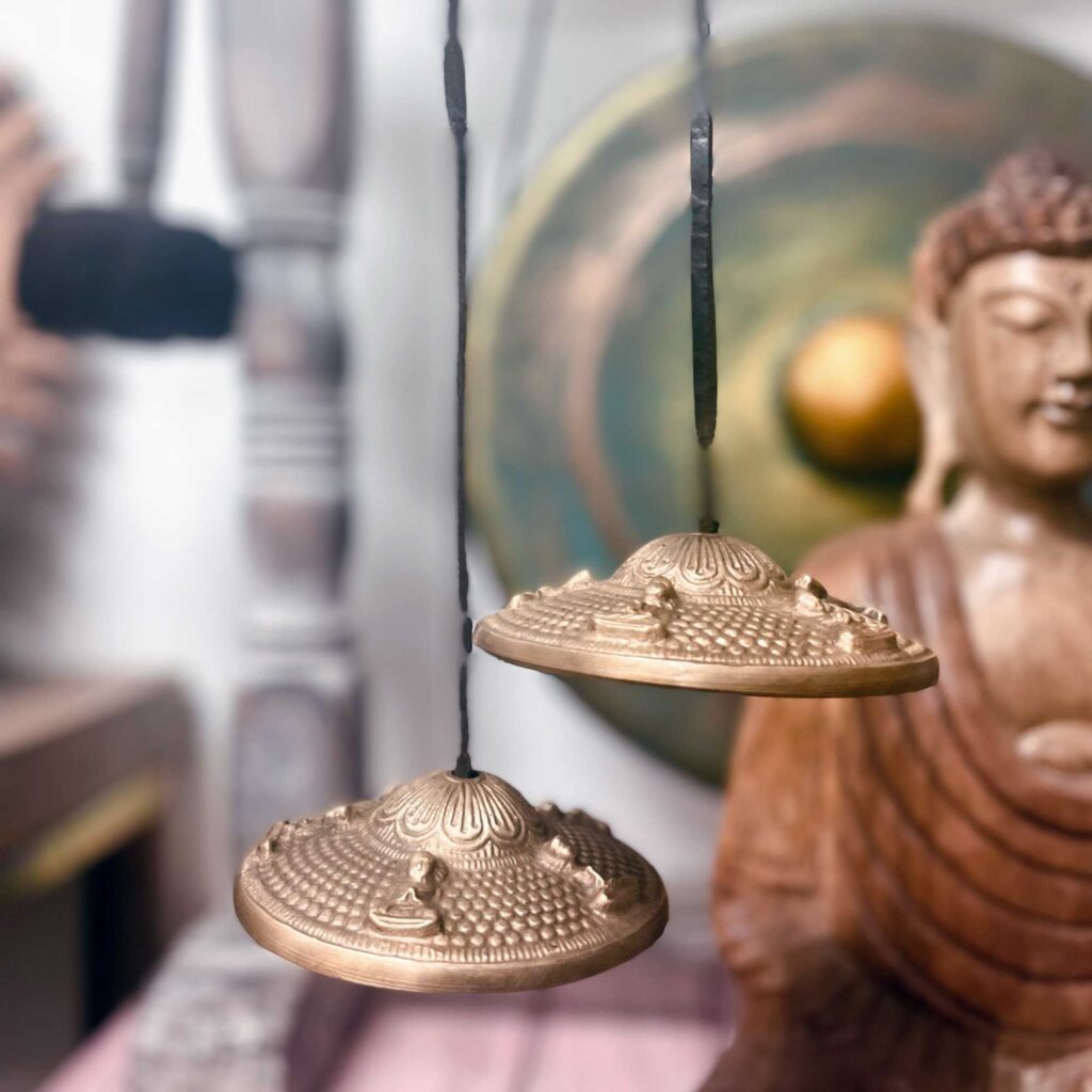 Tingsha tibetana – Cinco Buda – aproximadamente 9.5cm