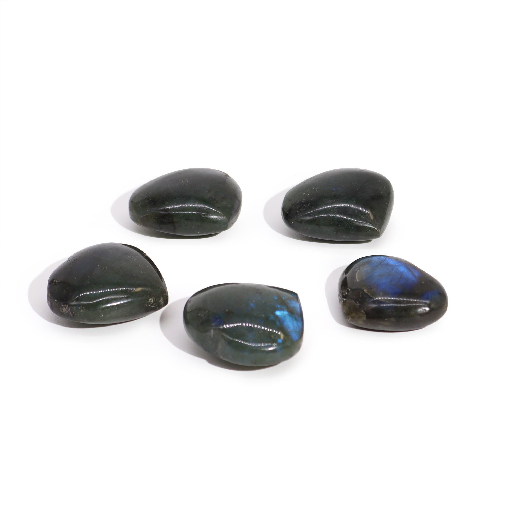 Piedras de Labradorita de Madagascar – Corazon (aprox 17-31g 30- 40mm)