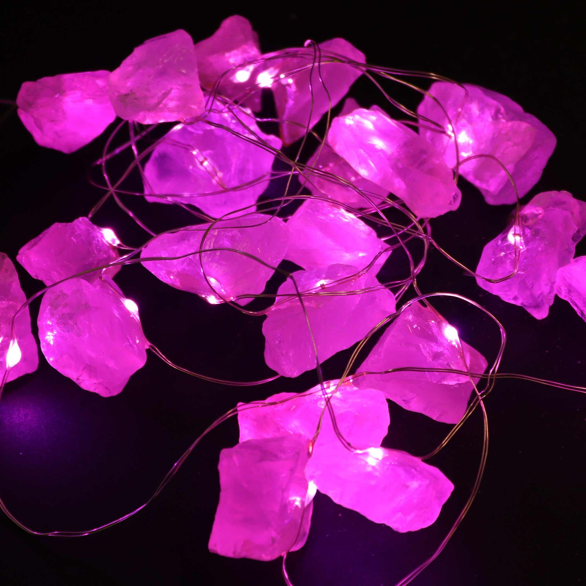 Luces de encantamiento de piedras preciosas - Cuarzo rosa - Imagen 3