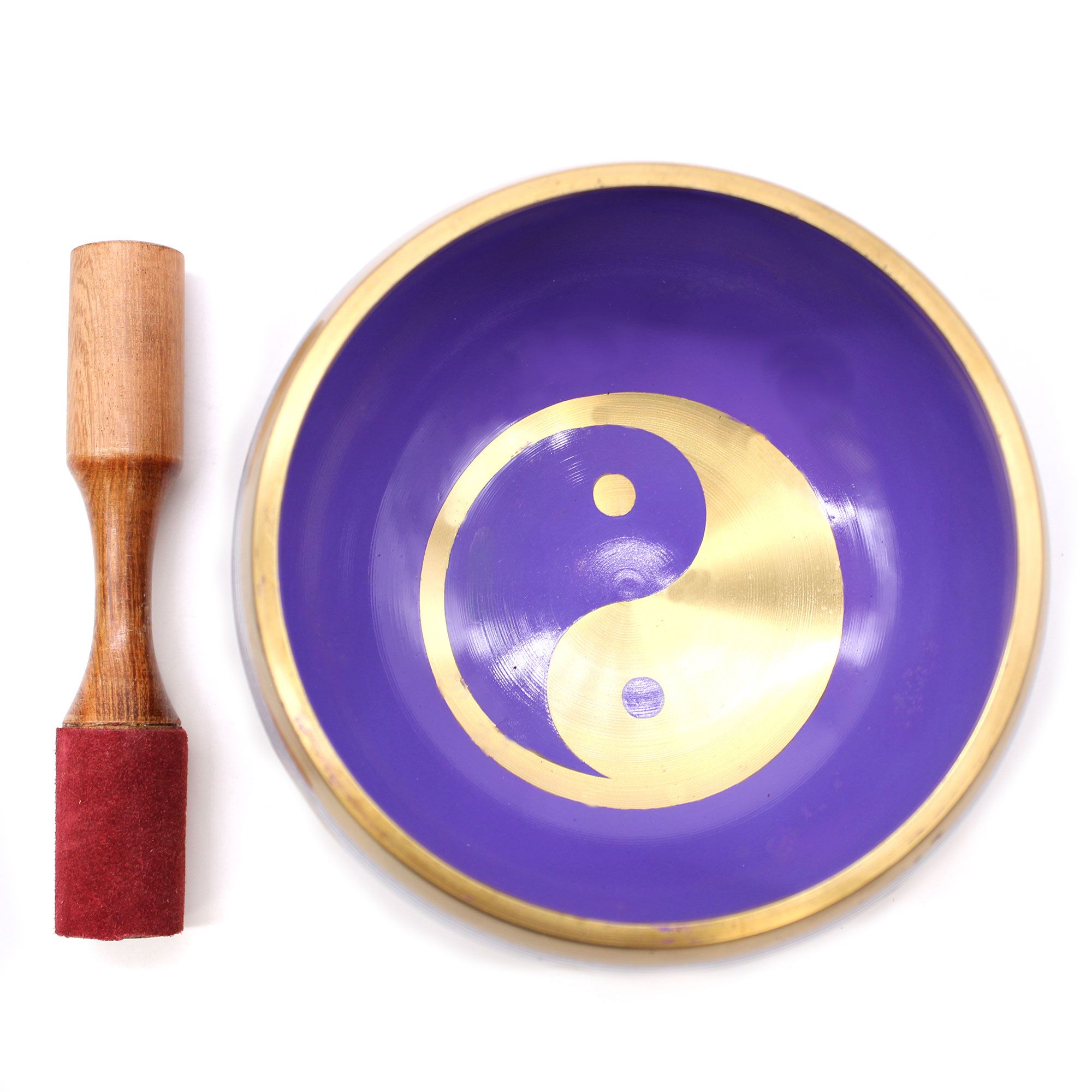 Juego de Cuencos Tibetano Lrg - Yin & Yang - Blanco/Morado 14cm - Imagen 6
