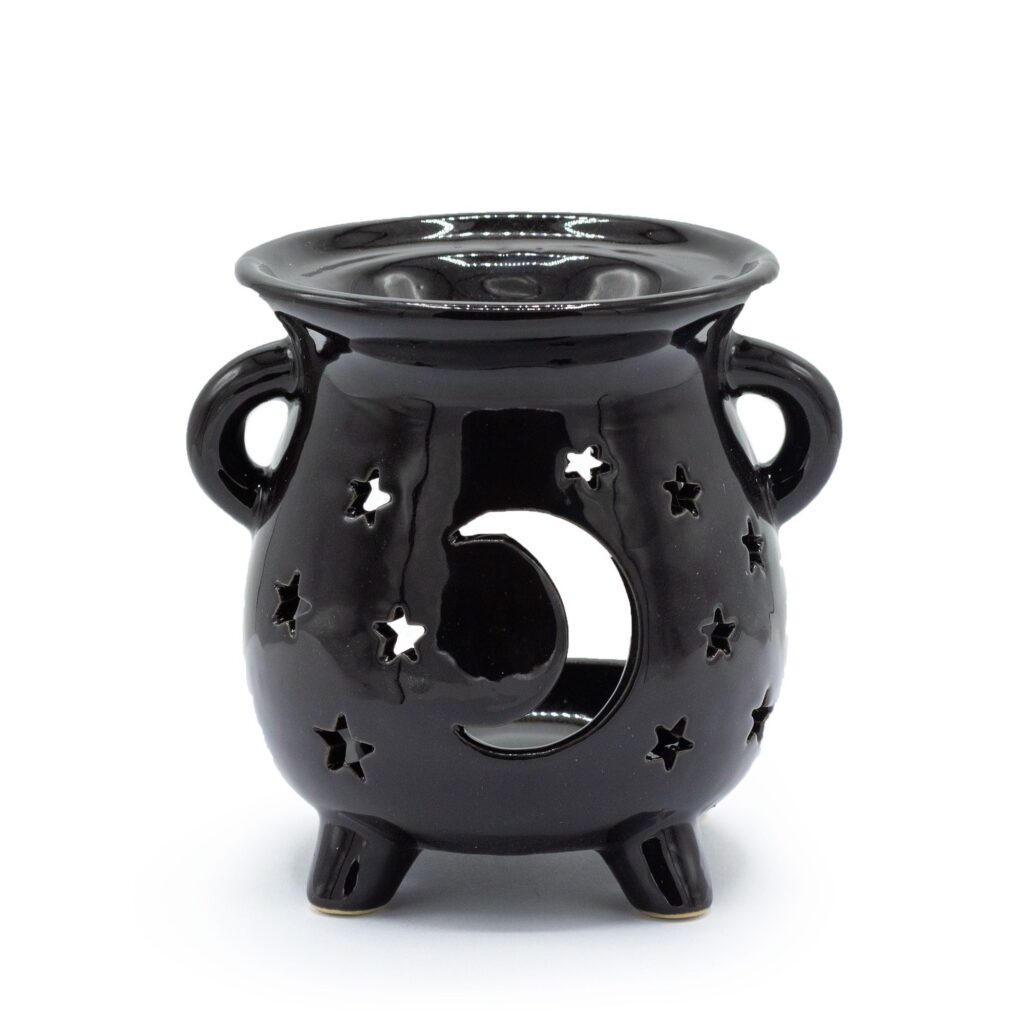 Quemador de Aceite – Luna y Estrellas – Negro
