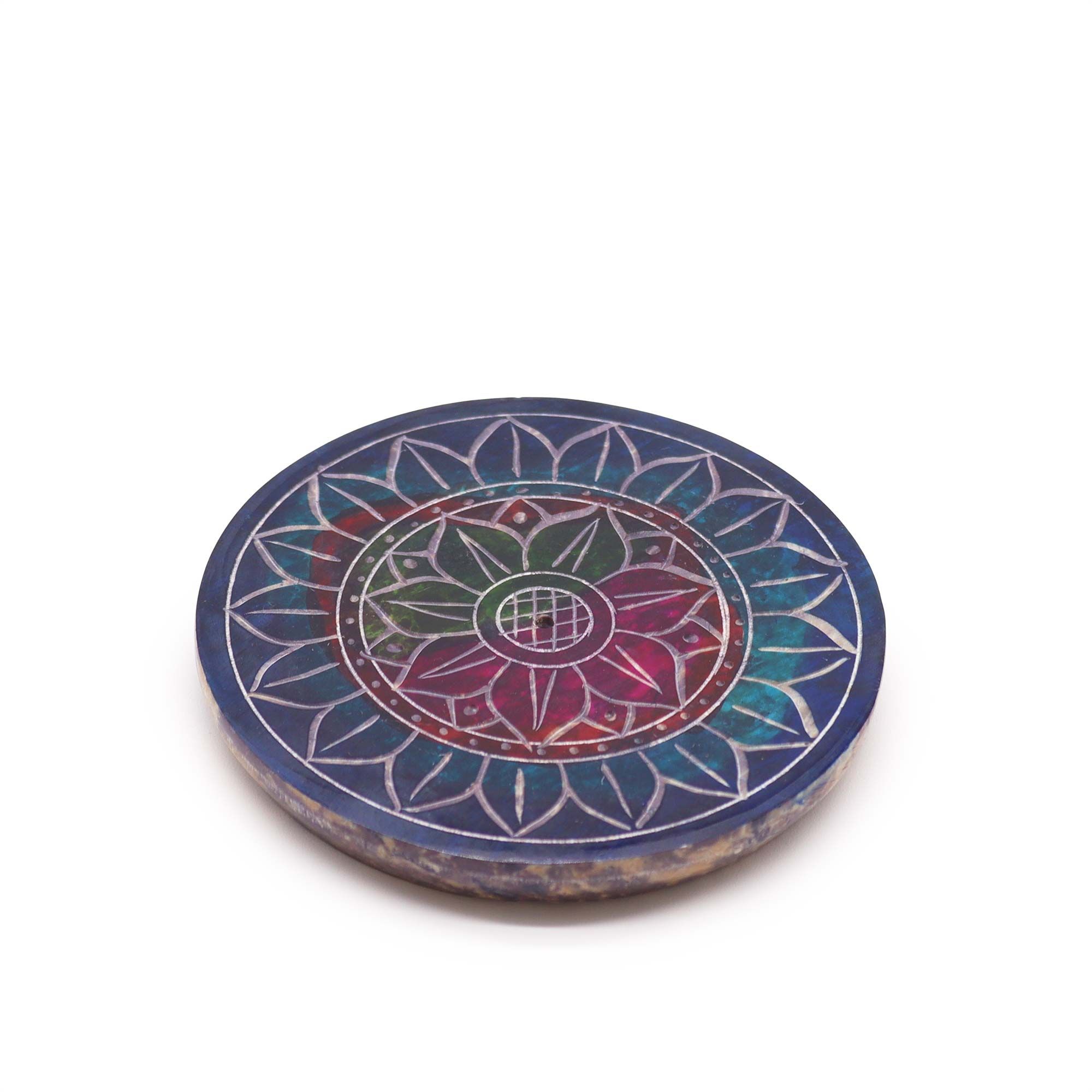 Porta-incienso Disco de Esteatita 8cm - Loto en Loto - Imagen 2
