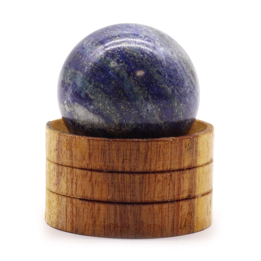 Esfera de cristal de 40 mm - Lapislázuli afgano con soporte