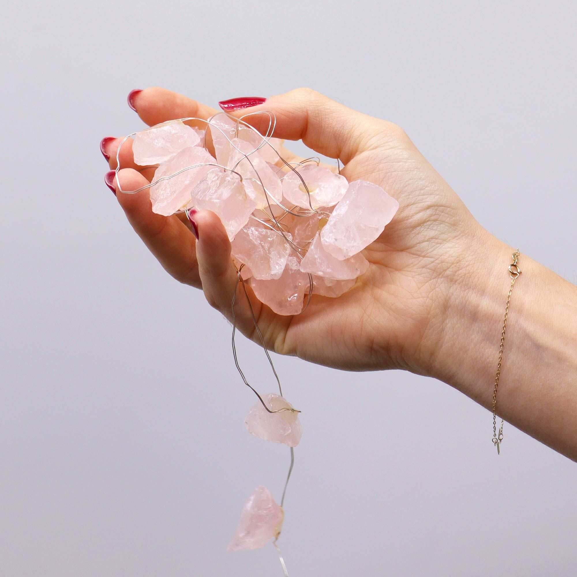 Luces de encantamiento de piedras preciosas - Cuarzo rosa - Imagen 4