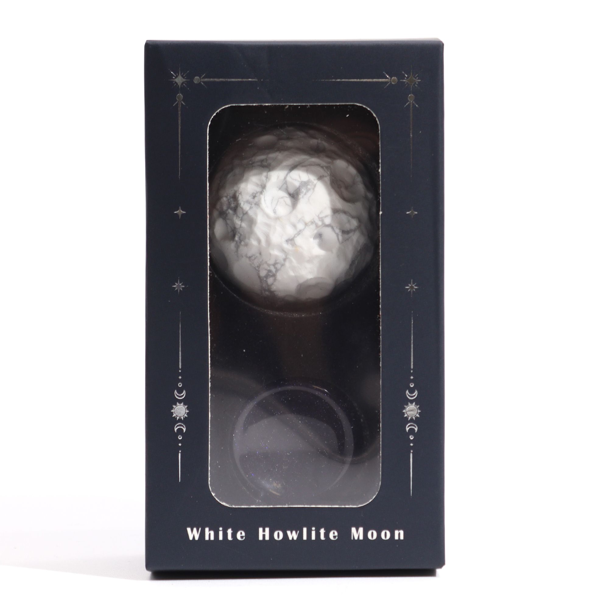 1x Planeta Howlite Blanco con Soporte Solar (LUA) - 40mm - Imagen 3