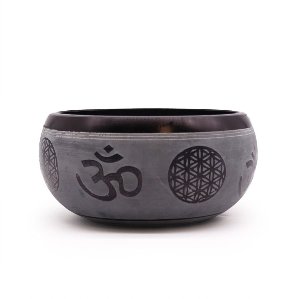 Cuenco tibetano de polvo de tierra – Om Five Buddha – 16cm