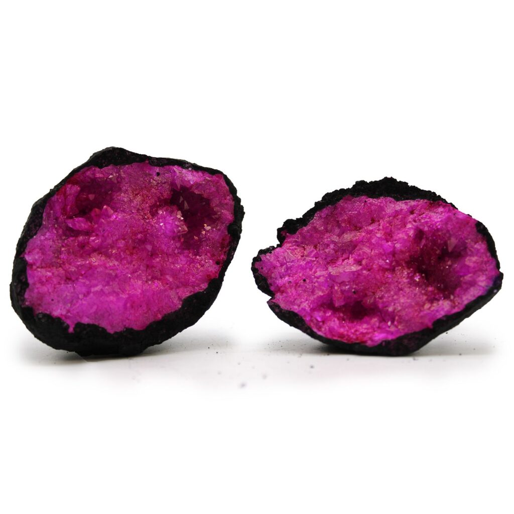 Geodas de calcita coloreada – Piedra Negra – Rojo Oscuro