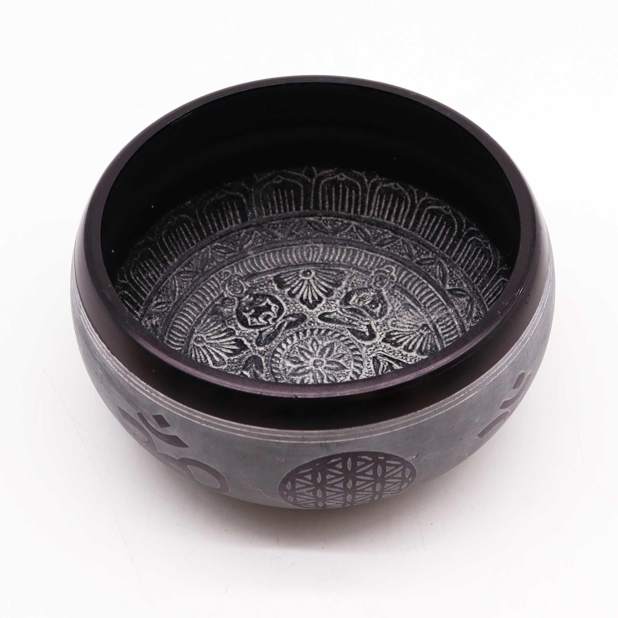 Cuenco tibetano de polvo de tierra - Om Five Buddha - 16cm - Imagen 2