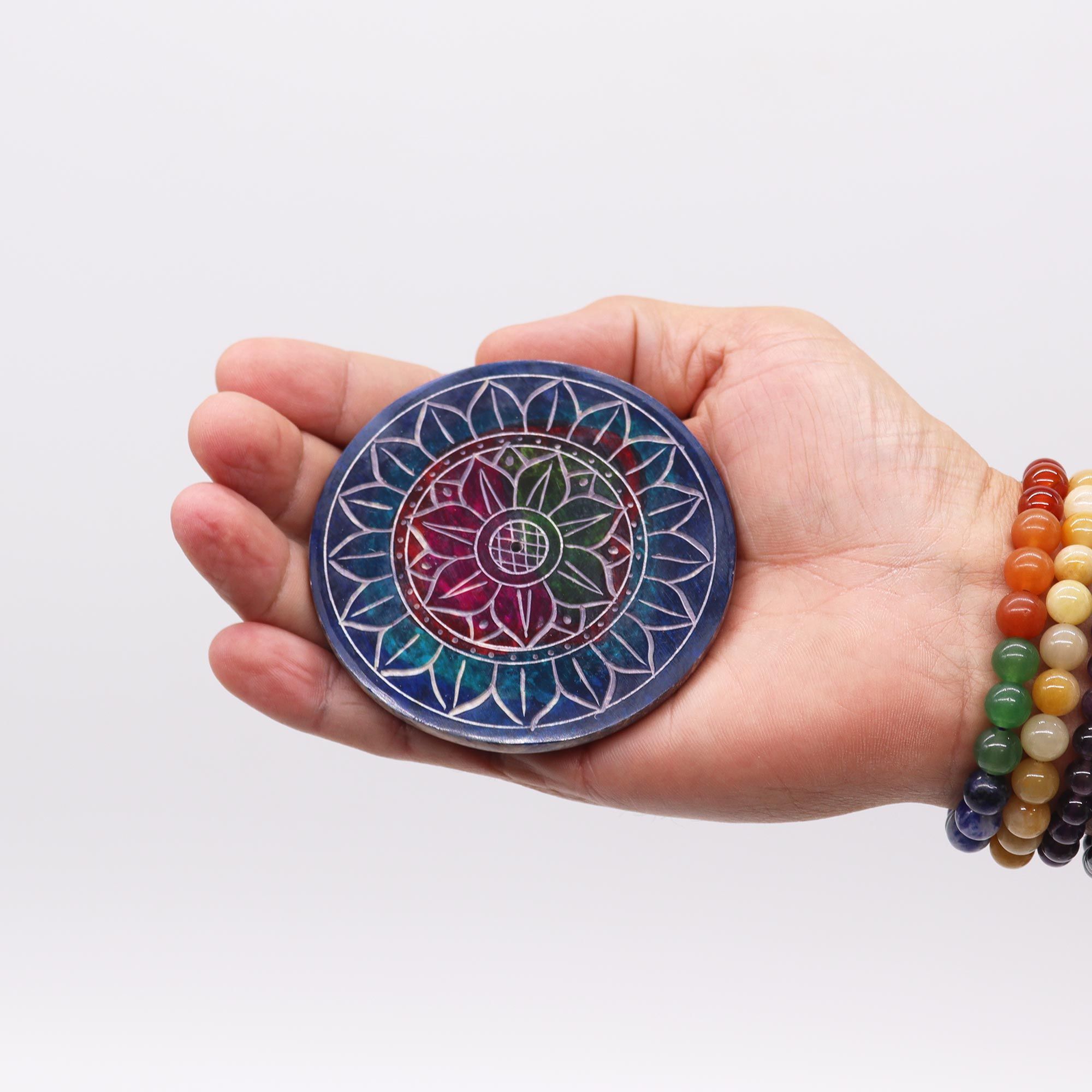 Porta-incienso Disco de Esteatita 8cm – Loto en Loto