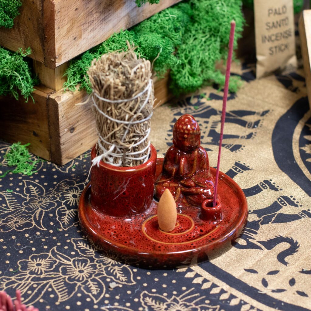 Plato de incienso de Buda multiuso – cerámica roja suave